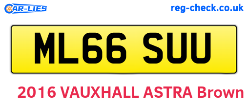 ML66SUU are the vehicle registration plates.