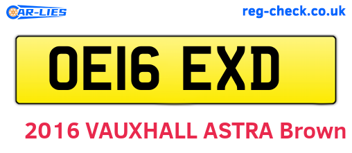 OE16EXD are the vehicle registration plates.