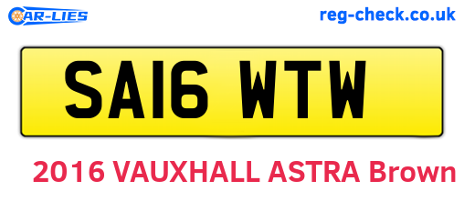 SA16WTW are the vehicle registration plates.