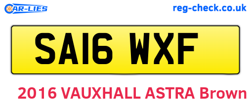 SA16WXF are the vehicle registration plates.