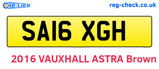 SA16XGH are the vehicle registration plates.