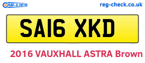 SA16XKD are the vehicle registration plates.