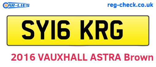 SY16KRG are the vehicle registration plates.
