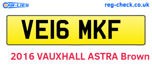 VE16MKF are the vehicle registration plates.