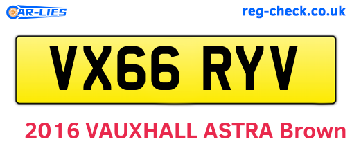 VX66RYV are the vehicle registration plates.