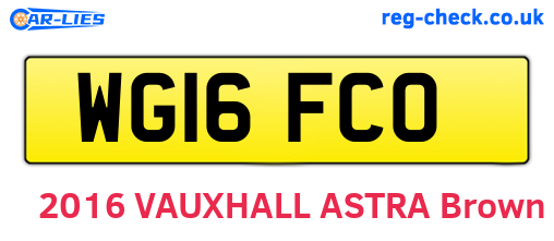 WG16FCO are the vehicle registration plates.