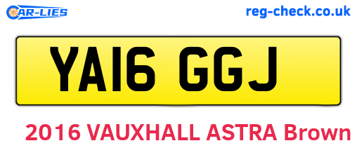 YA16GGJ are the vehicle registration plates.