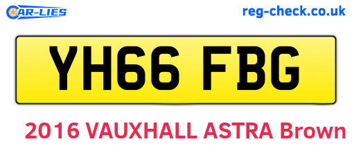 YH66FBG are the vehicle registration plates.