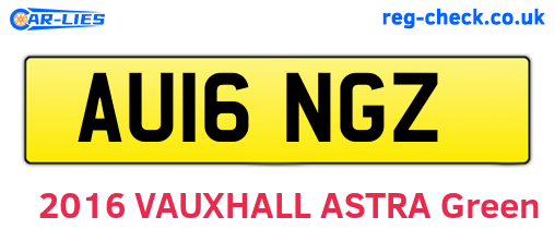 AU16NGZ are the vehicle registration plates.