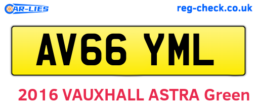 AV66YML are the vehicle registration plates.