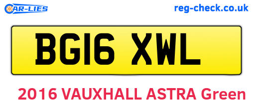 BG16XWL are the vehicle registration plates.