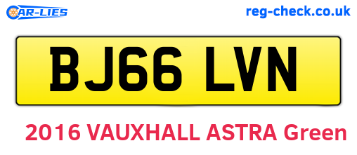 BJ66LVN are the vehicle registration plates.