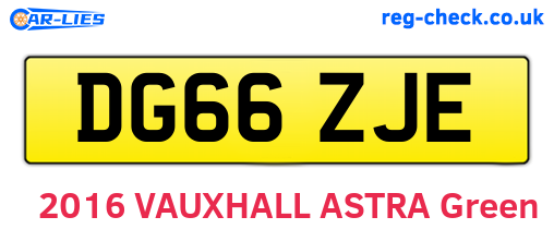 DG66ZJE are the vehicle registration plates.