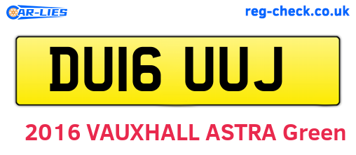 DU16UUJ are the vehicle registration plates.
