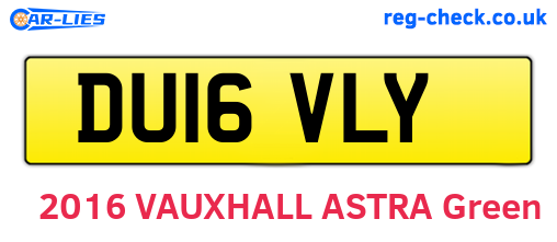DU16VLY are the vehicle registration plates.