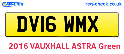 DV16WMX are the vehicle registration plates.
