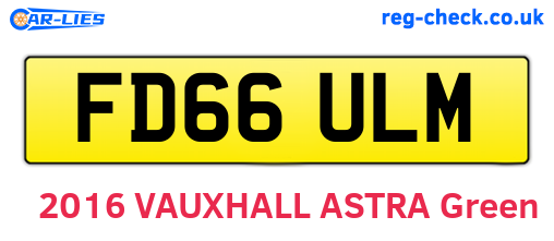 FD66ULM are the vehicle registration plates.