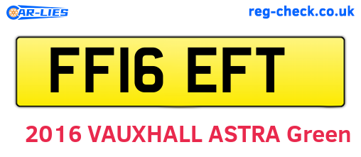 FF16EFT are the vehicle registration plates.