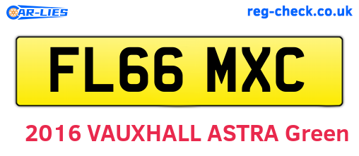 FL66MXC are the vehicle registration plates.