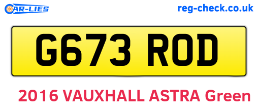 G673ROD are the vehicle registration plates.