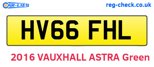 HV66FHL are the vehicle registration plates.