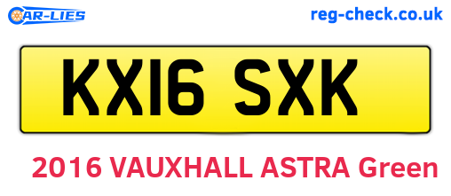 KX16SXK are the vehicle registration plates.