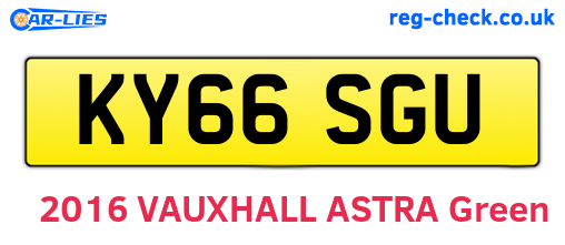 KY66SGU are the vehicle registration plates.