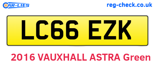 LC66EZK are the vehicle registration plates.