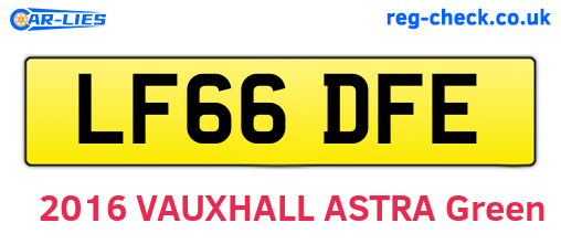 LF66DFE are the vehicle registration plates.