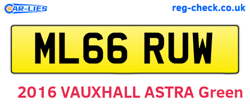ML66RUW are the vehicle registration plates.