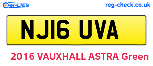 NJ16UVA are the vehicle registration plates.