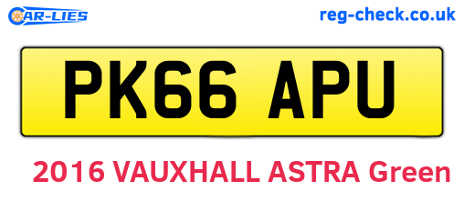 PK66APU are the vehicle registration plates.