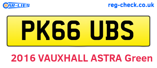 PK66UBS are the vehicle registration plates.
