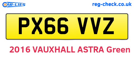 PX66VVZ are the vehicle registration plates.