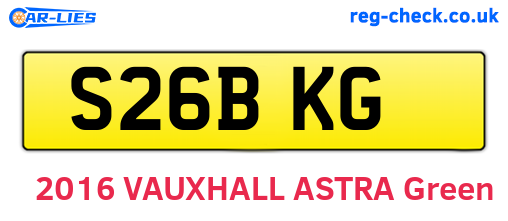 S26BKG are the vehicle registration plates.
