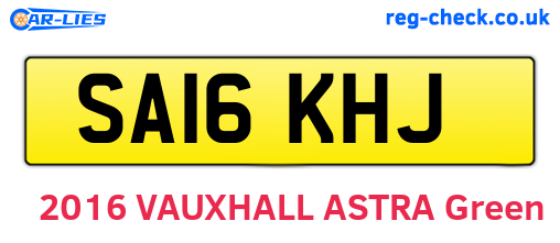SA16KHJ are the vehicle registration plates.