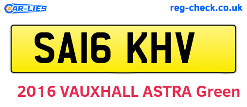 SA16KHV are the vehicle registration plates.