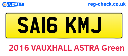 SA16KMJ are the vehicle registration plates.