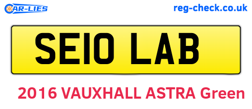 SE10LAB are the vehicle registration plates.