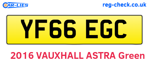 YF66EGC are the vehicle registration plates.