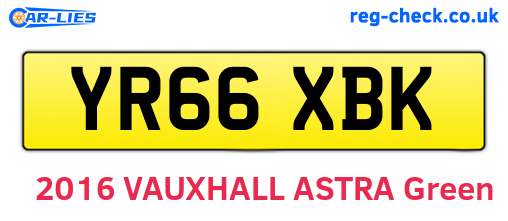YR66XBK are the vehicle registration plates.