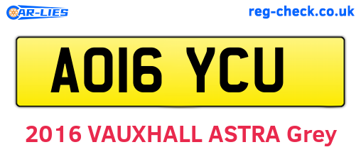 AO16YCU are the vehicle registration plates.