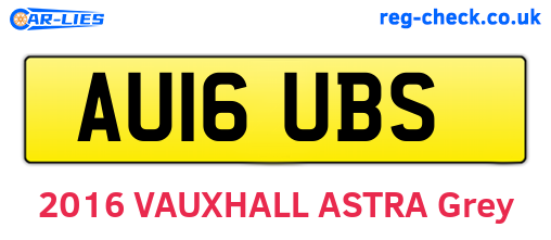 AU16UBS are the vehicle registration plates.