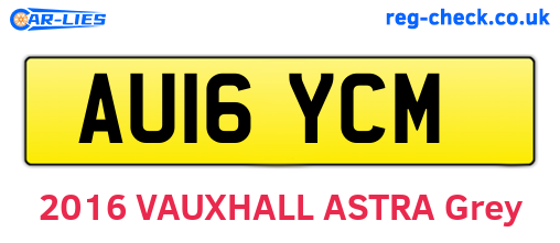 AU16YCM are the vehicle registration plates.
