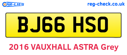 BJ66HSO are the vehicle registration plates.