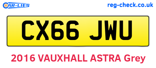 CX66JWU are the vehicle registration plates.
