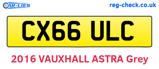 CX66ULC are the vehicle registration plates.