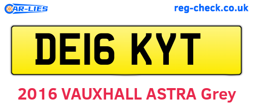 DE16KYT are the vehicle registration plates.
