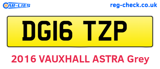 DG16TZP are the vehicle registration plates.