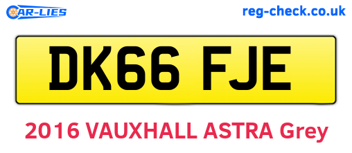 DK66FJE are the vehicle registration plates.